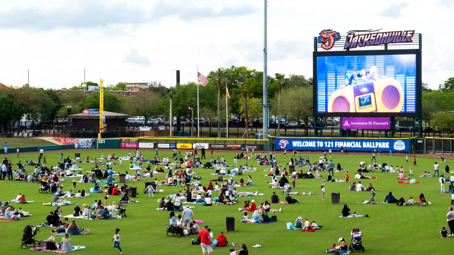 A large community event on the playing field